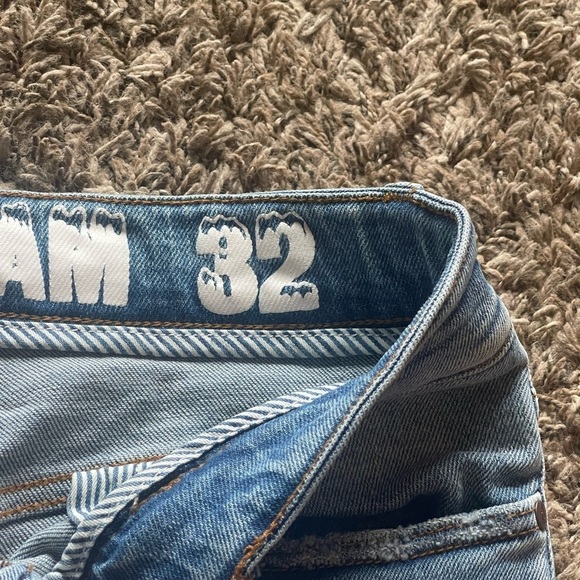 Ice cream Bill Breaker medium wash blue button fly patches distress jeans - Picture 4 of 15